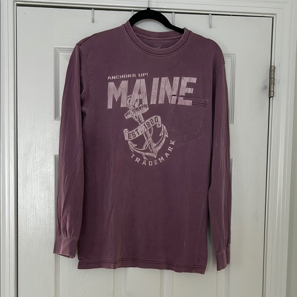 Maine Graphic Long Sleeve Shirt - Purple by Ivory Ella